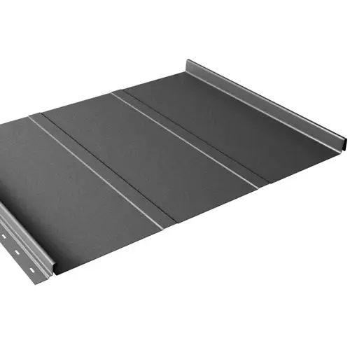 Фальцевая кровля Кликфальц в виде панели серого цвета