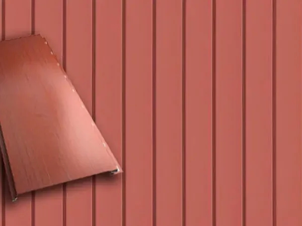 Металлический сайдинг Вертикаль бежевого цвета